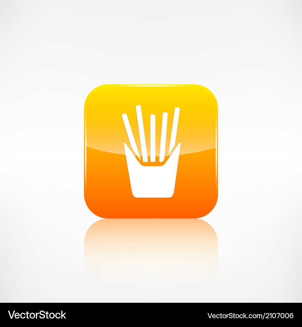Fried potatoes icon application button vector image