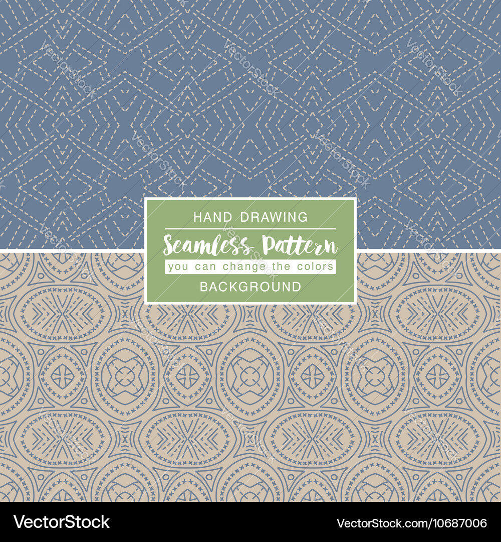 Grey backgrounds with seamless patterns Vector Image