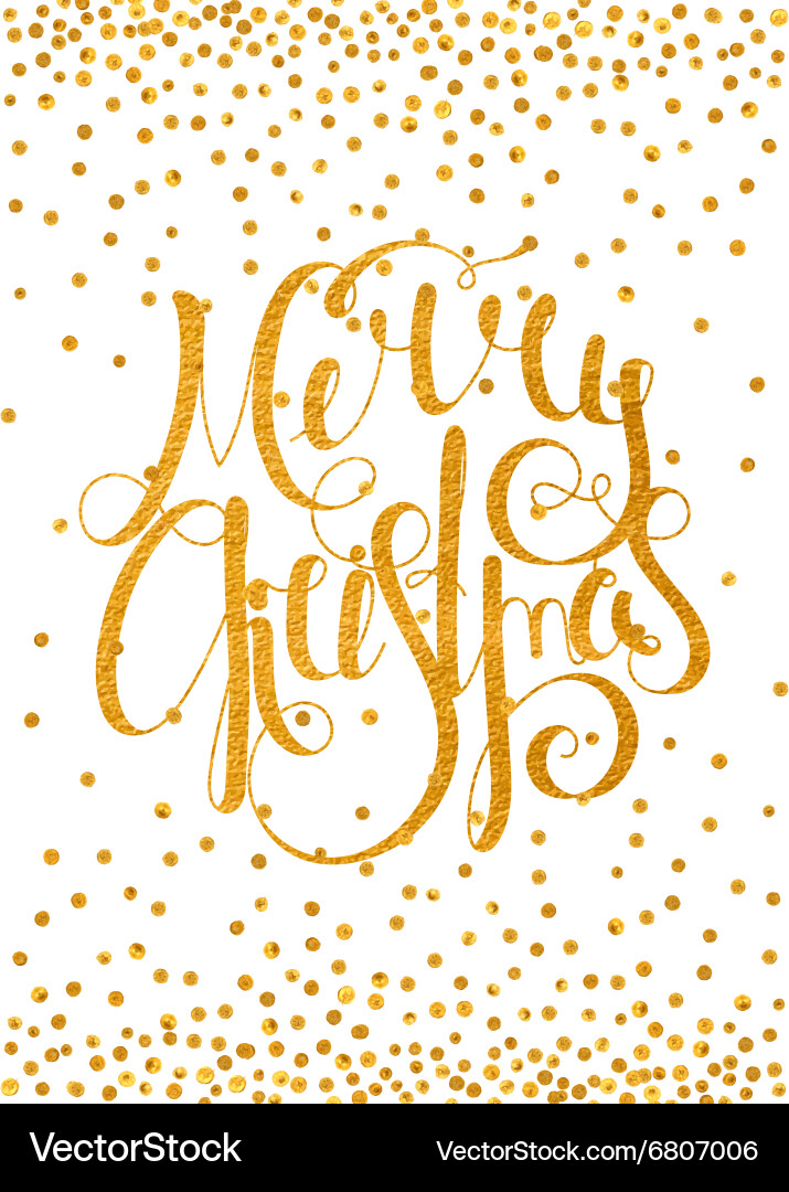 Merry Christmas Confetti Script Vector Image