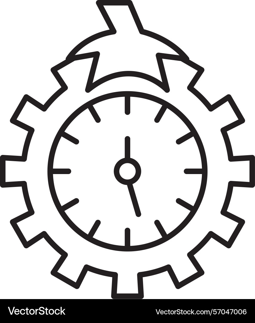 Pomodoro technique line icon design Vector Image