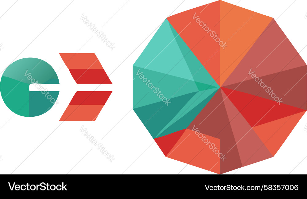 Rotating Pie Chart with Arrow Vector Image