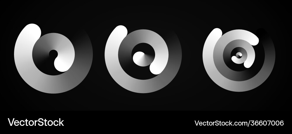 Set circular spiral rhythms sound wave in form Set circular spiral rhythms sound wave in form vector image