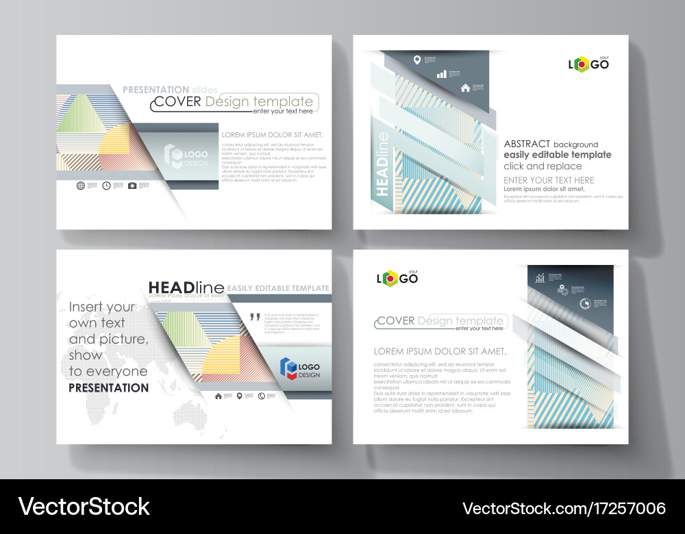 Set of business templates for presentation slides Vector Image