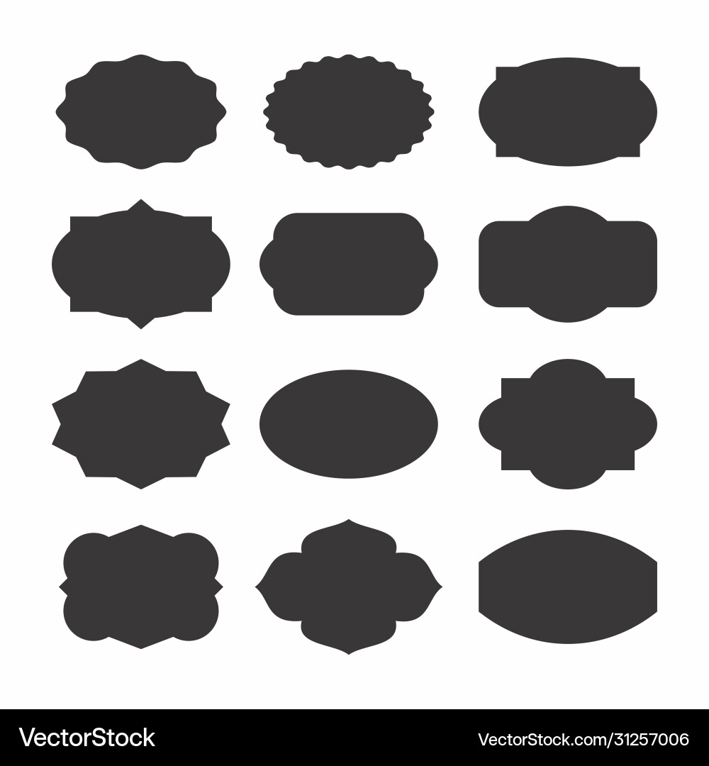 Set simple assorted blank oval shape design Set simple assorted blank oval shape design vector image