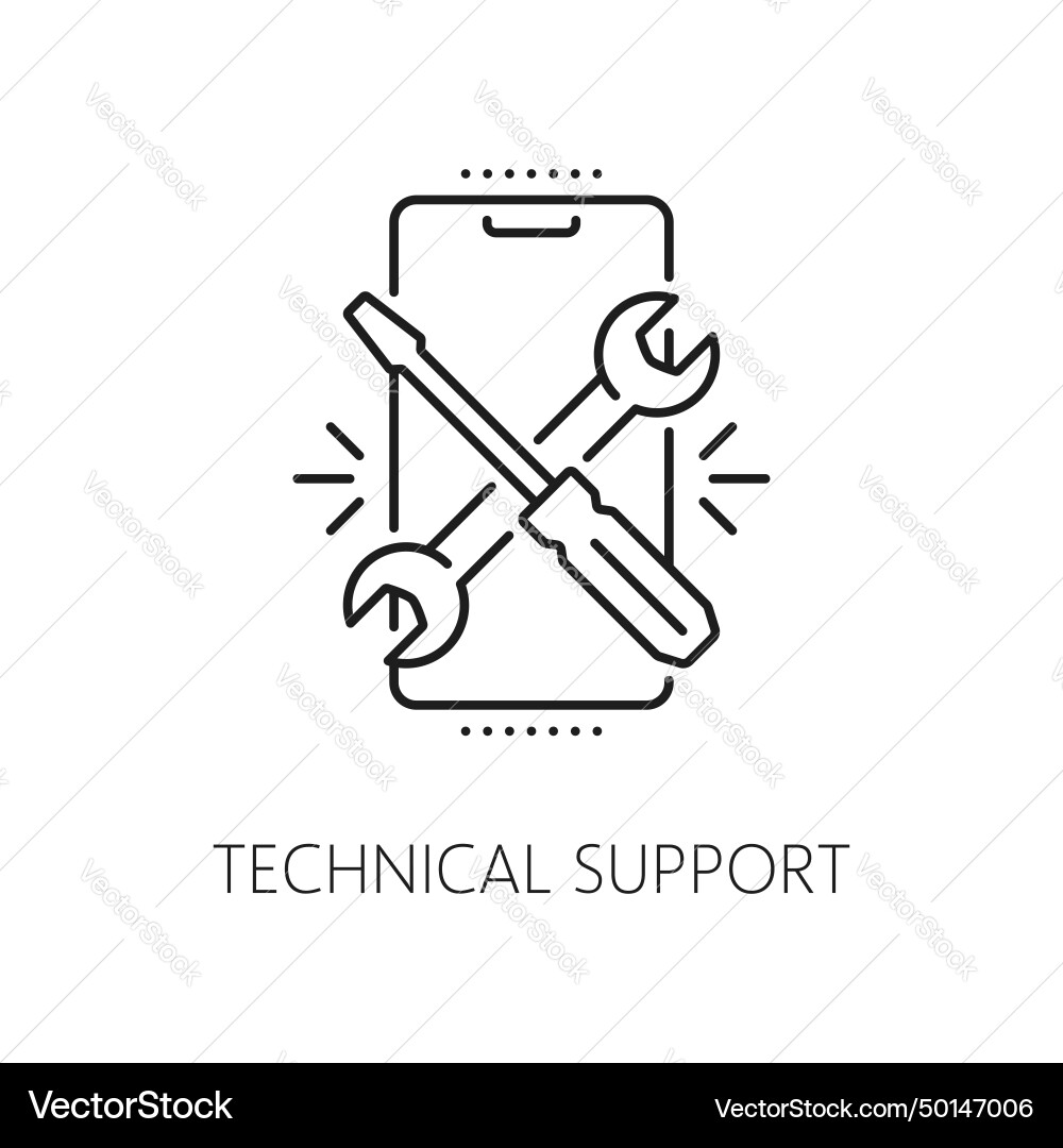 Technical support web app develop outline icon Technical support web app develop outline icon vector image