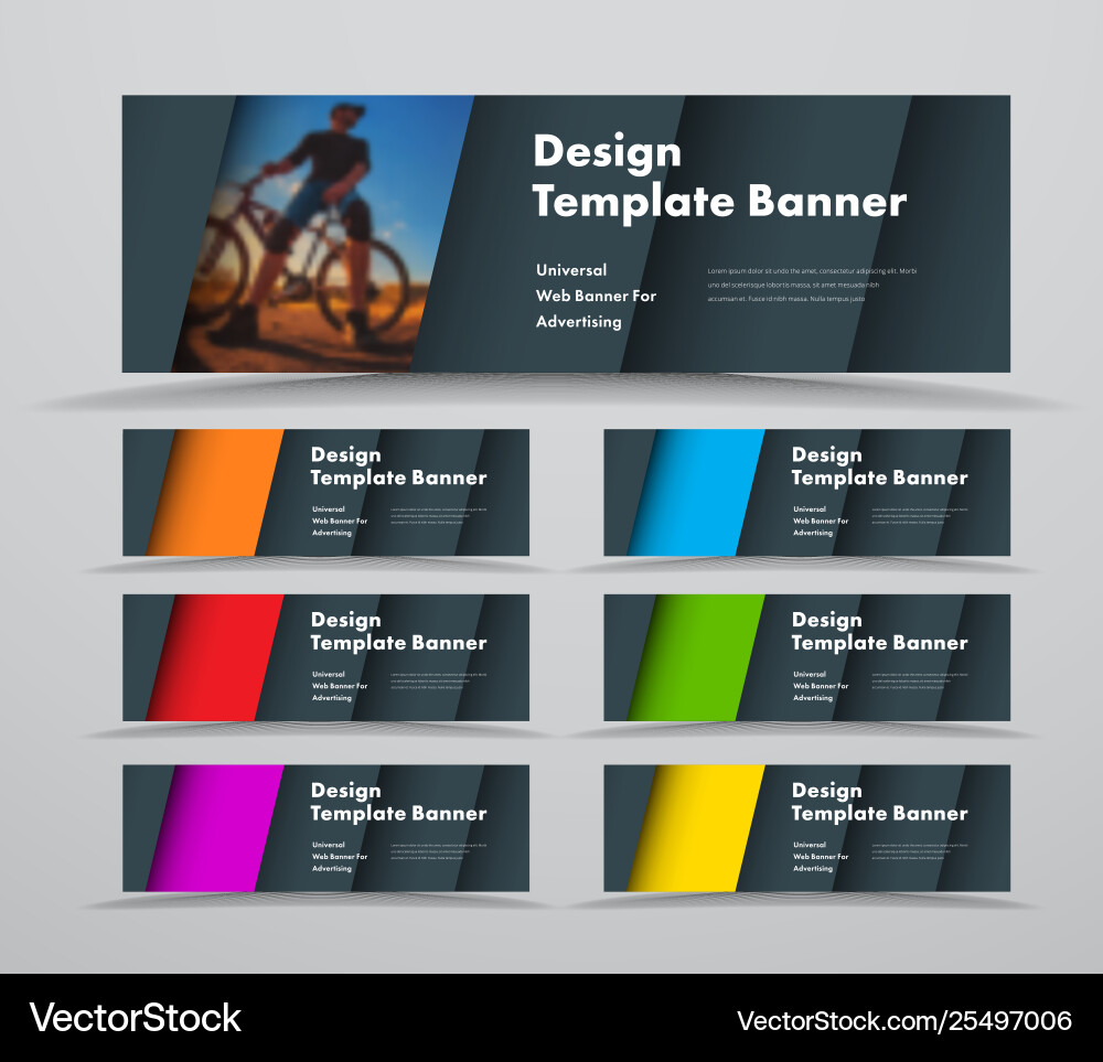 Template horizontal web banners with diagonal Template horizontal web banners with diagonal vector image
