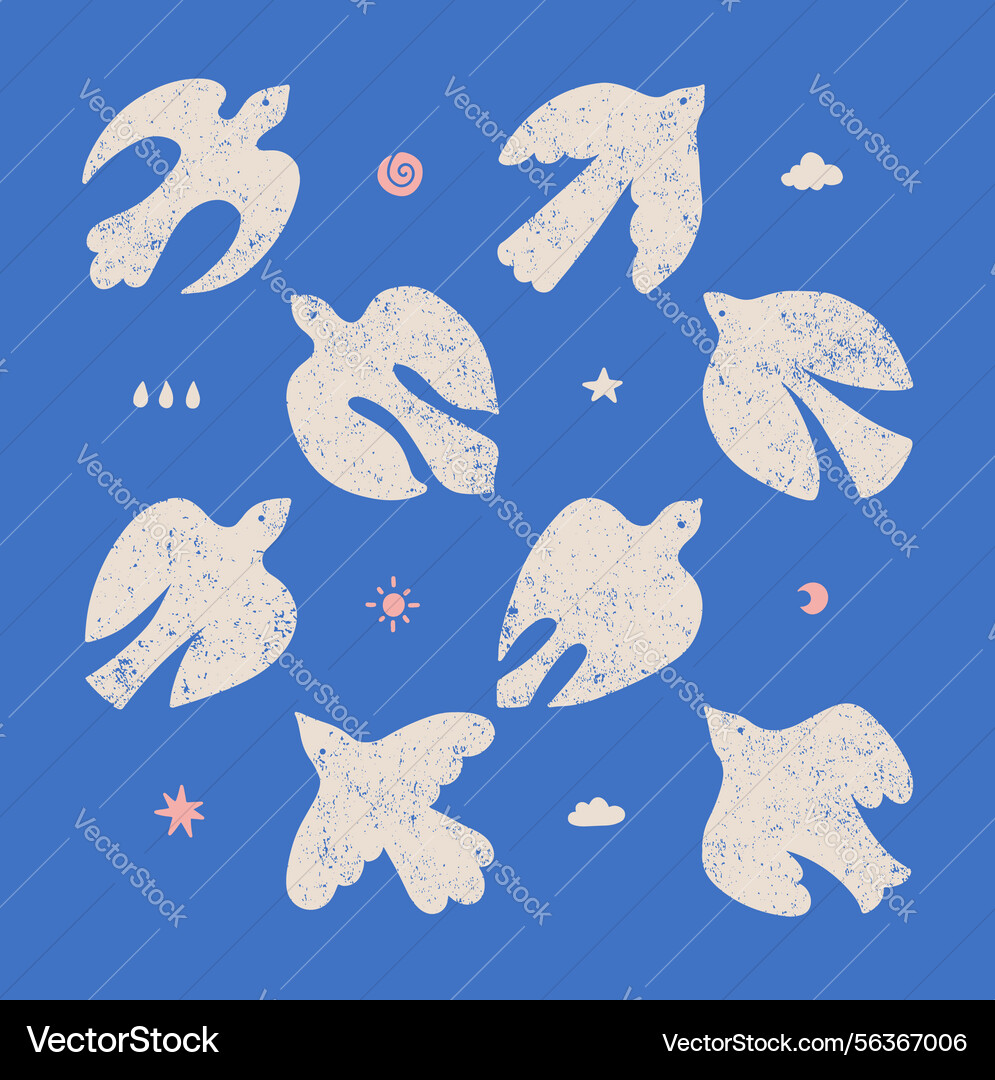 Vintage modern art print elements set in simple Vintage modern art print elements set in simple Vector Image
