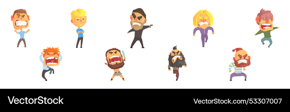 Angry and exasperated man character shouting Angry and exasperated man character shouting Vector Image