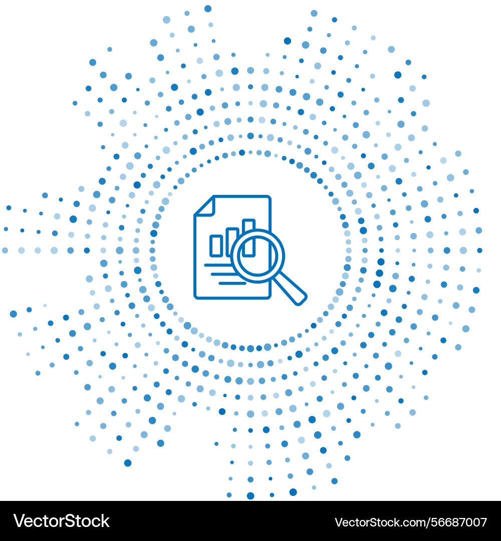 Blue line document with graph chart icon isolated Blue line document with graph chart icon isolated vector image