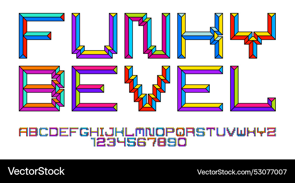 Child constructor colorful minimal square font vector image