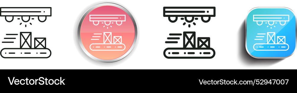 Conveyor icon thin linear regular and button vector image