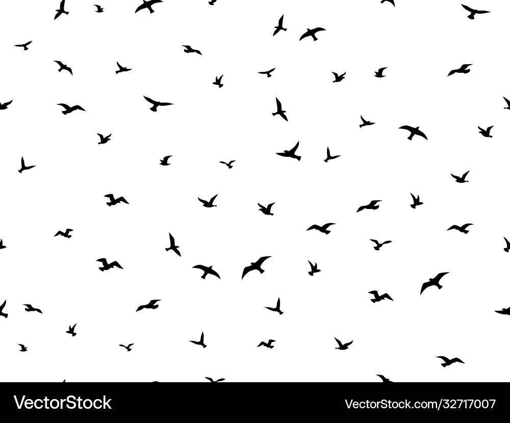 Flying bird seamless pattern flock birds Flying bird seamless pattern flock birds vector image