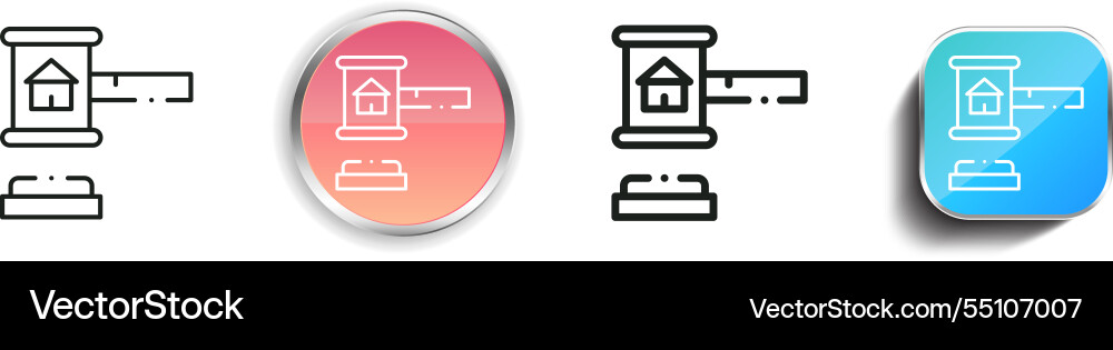 Juridical icon thin linear regular and button vector image