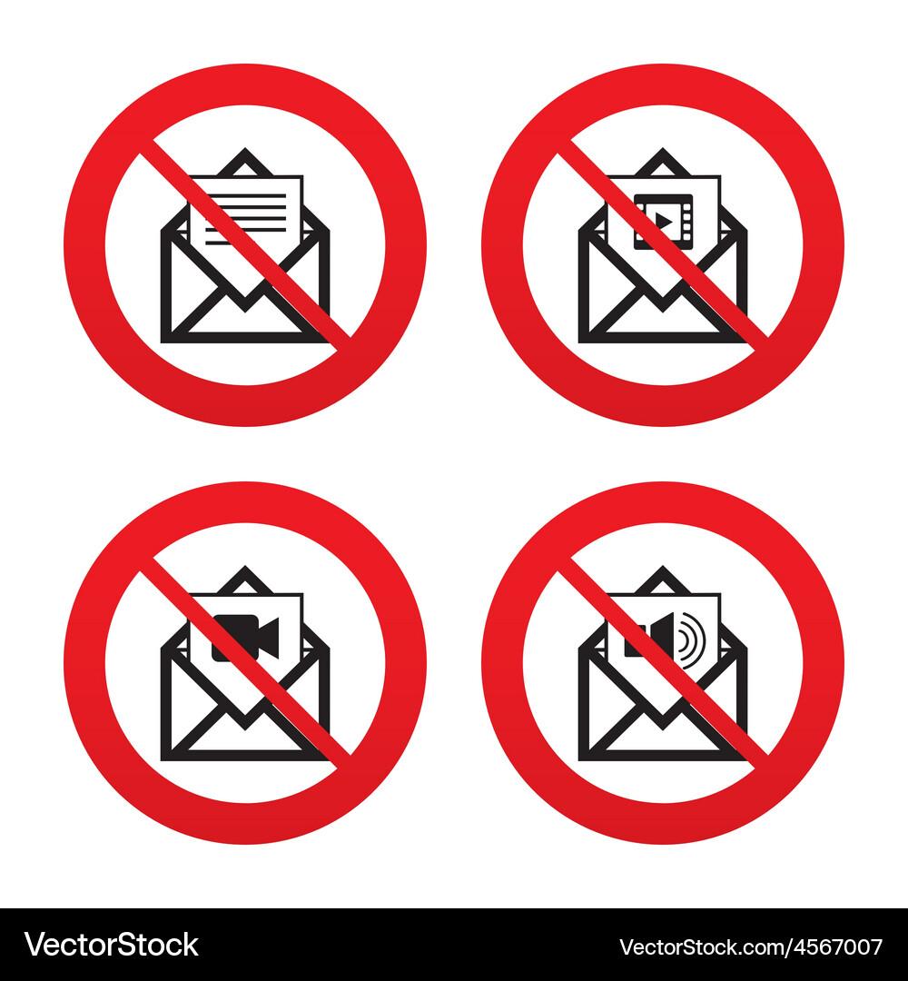 Mail envelope icons message document symbols Vector Image