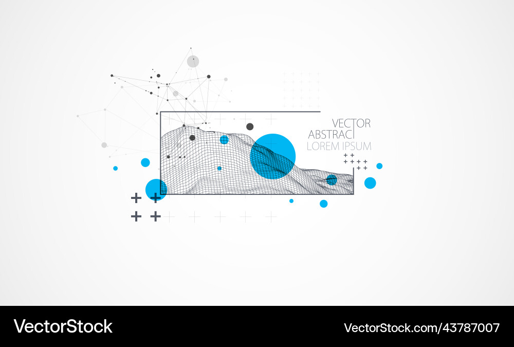Modern science or technology elements in square Modern science or technology elements in square vector image