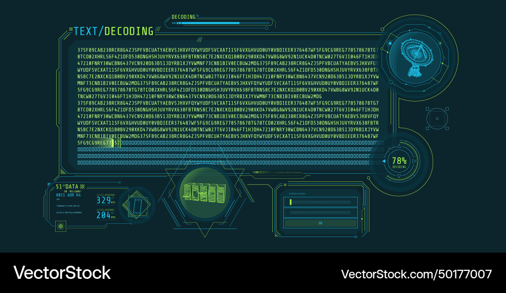 Radio telescope data processing interface Radio telescope data processing interface vector image