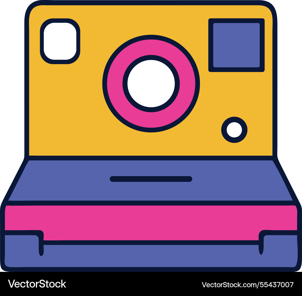 Retro object polaroid camera icon Vector Image