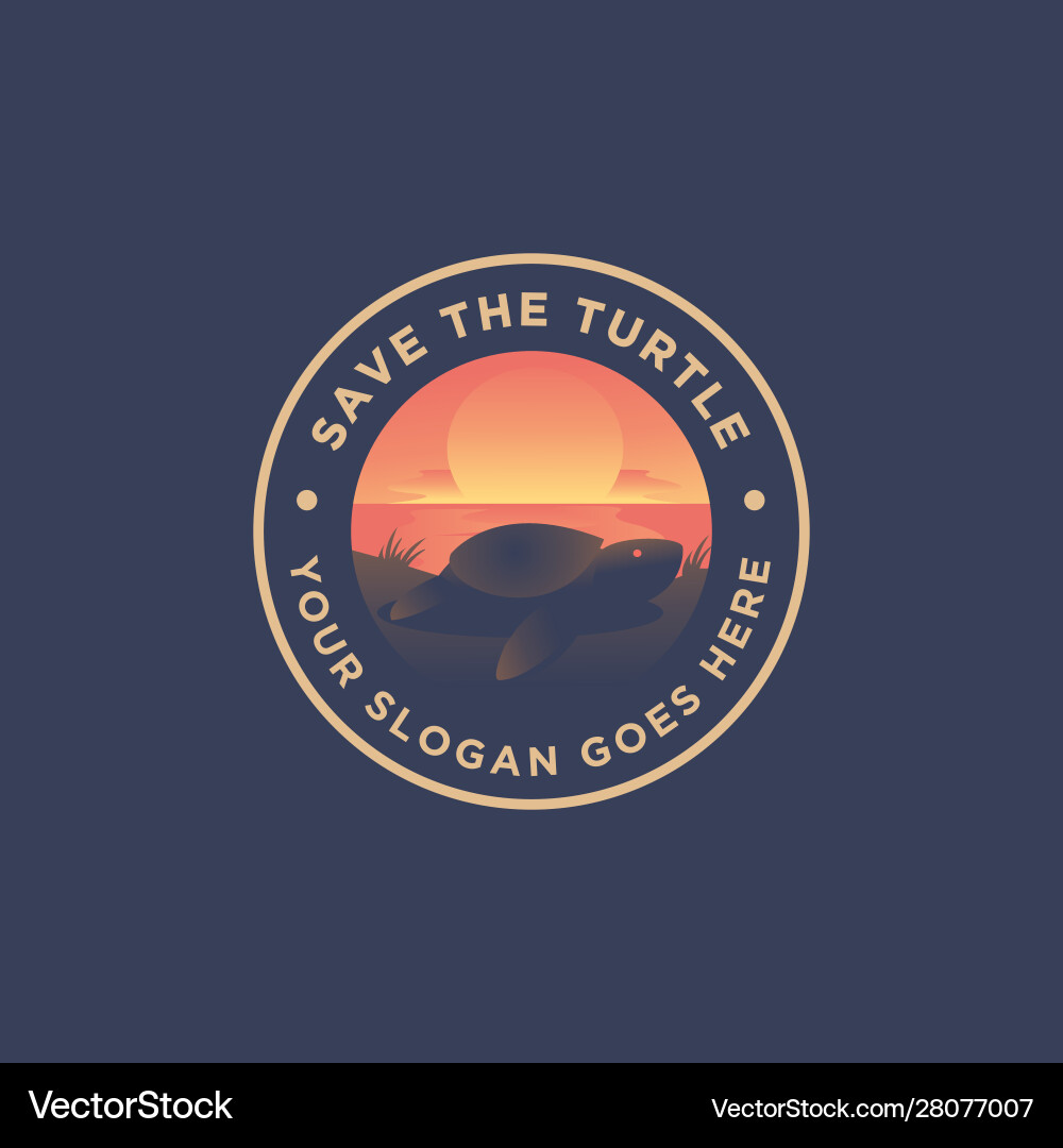 Scenery Logo Schildkröte Sonnenuntergang und Meer Landschaft Scenery Logo Schildkröte Sonnenuntergang und Meer Landschaft vektorbild