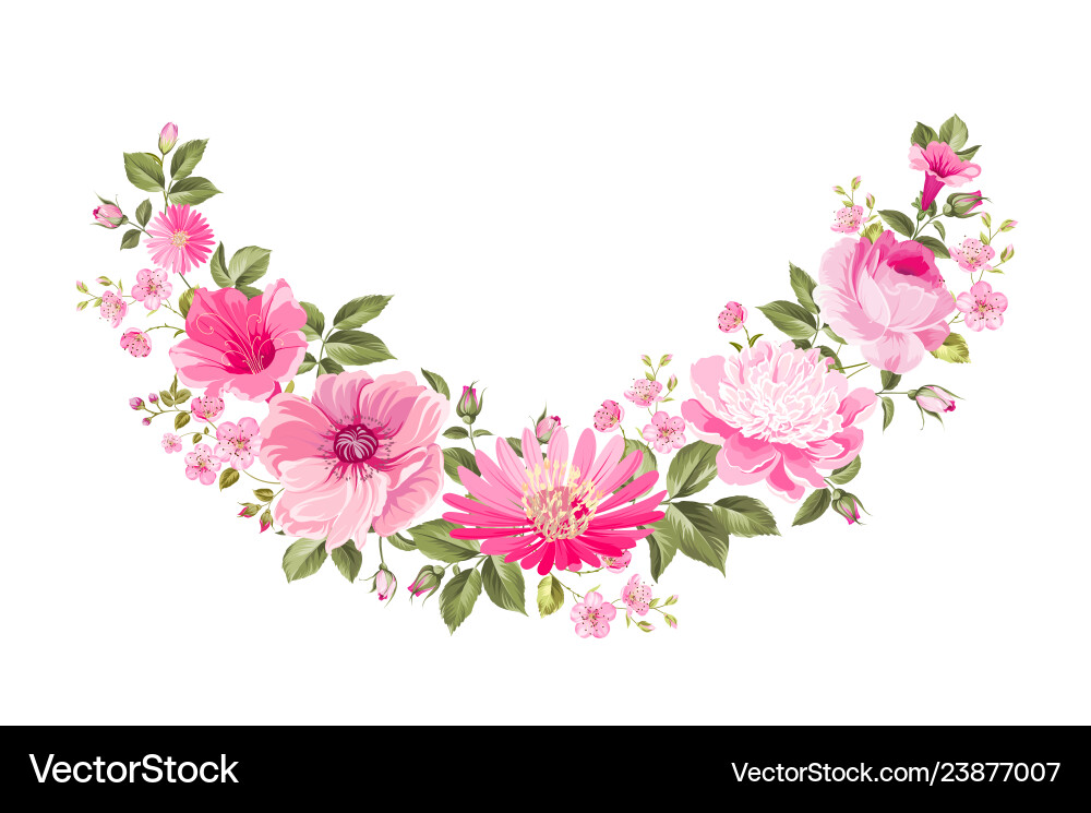 Spring Rose Garland Invitation vector image