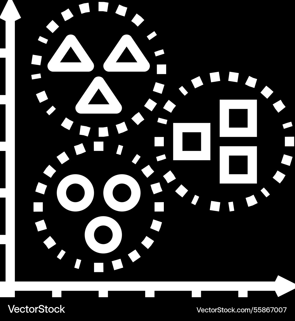 Unsupervised learning machine glyph icon vector image