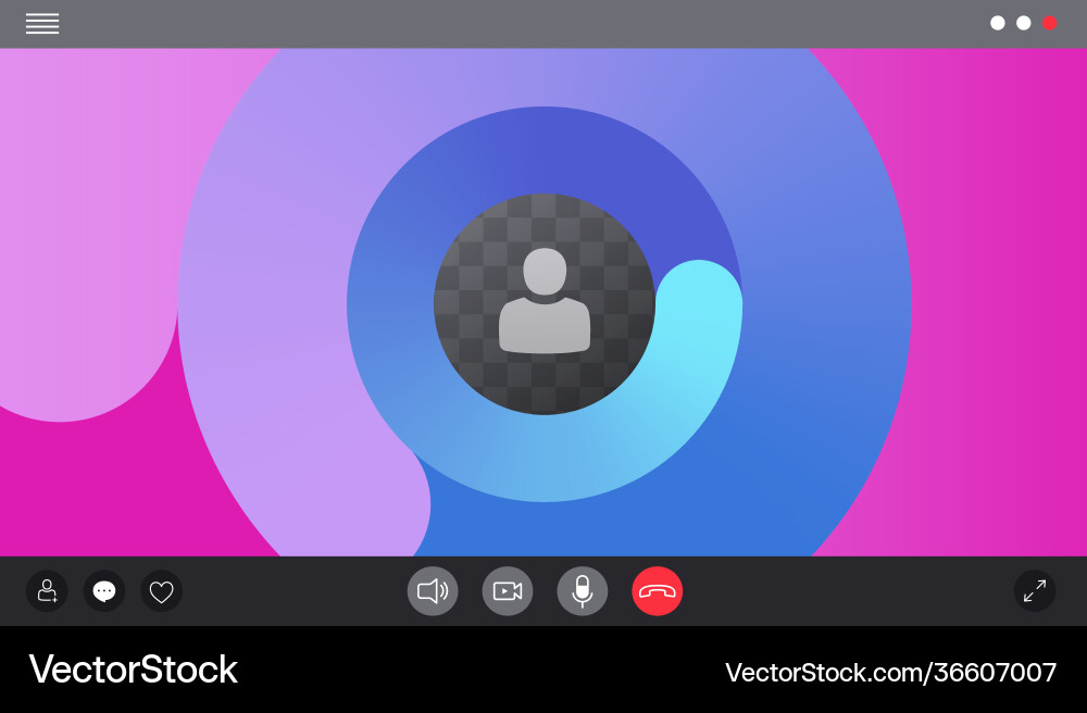 Video Call Interface - Web App Vector Image