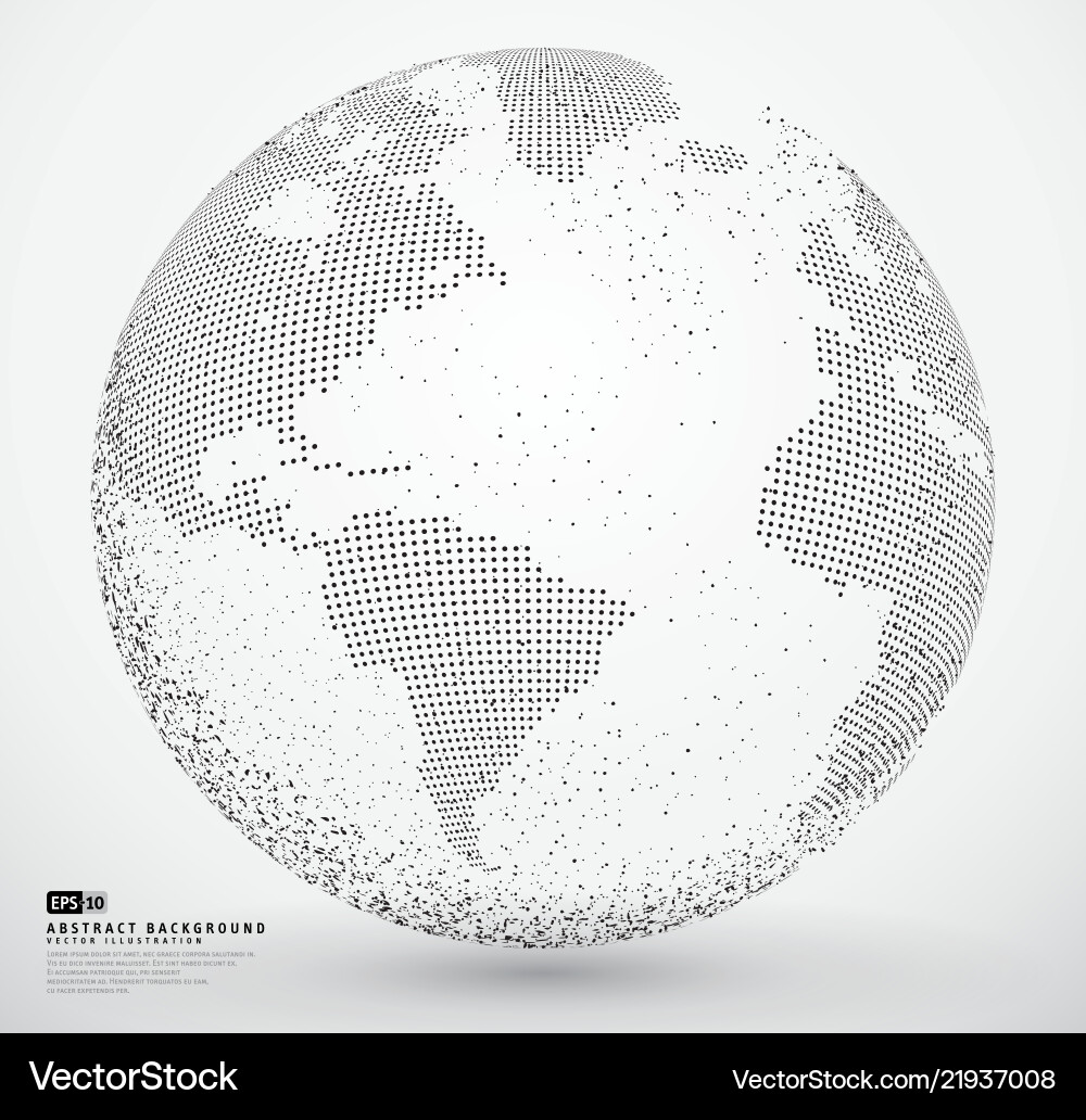 Abstract dotted globe earth Royalty Free Vector Image