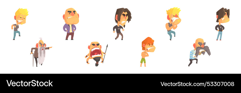 Angry and exasperated man character shouting Vector Image