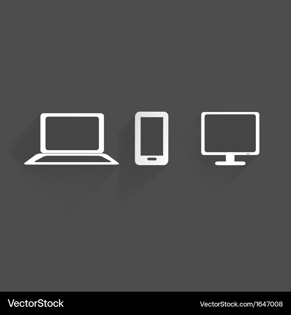 Background with notebook and smartphone icons flat vector image