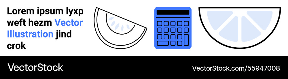 Calculator with lemon slices representing balance Calculator with lemon slices representing balance vector image
