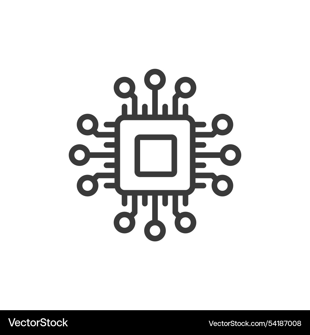 Cpu Prozessor-Symbol im Liniendesign Cpu Prozessor-Symbol im Liniendesign vektorbild