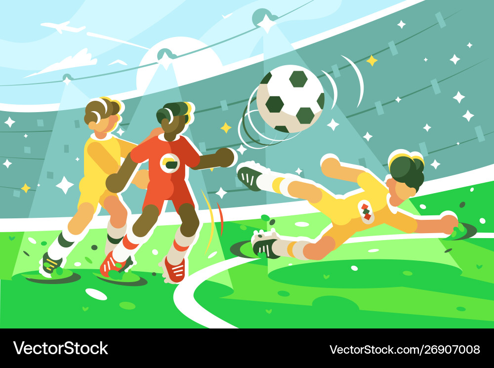 Energetische Fußballszene Vektorbild
