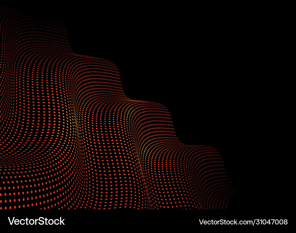 Glowing dots techno abstract background vector image