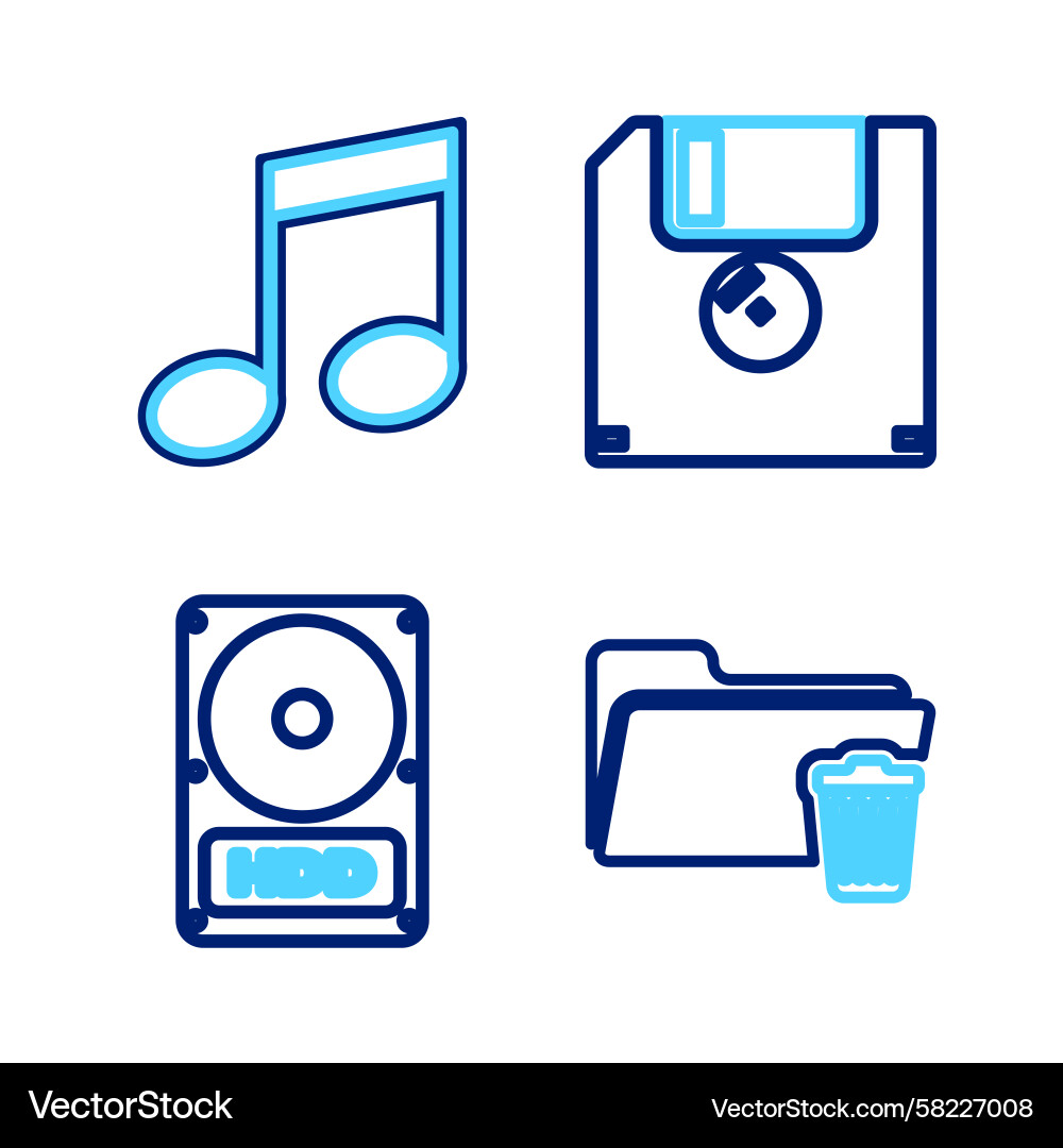 Hard Drive & Data Icons Vector Image