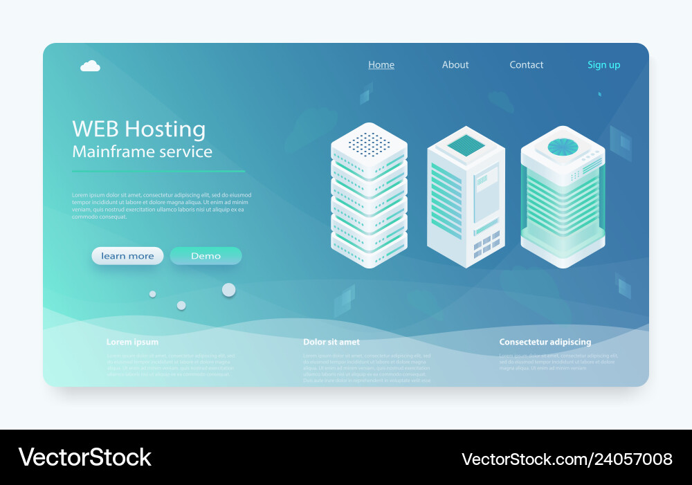 Internet datacenter connection concept vector image