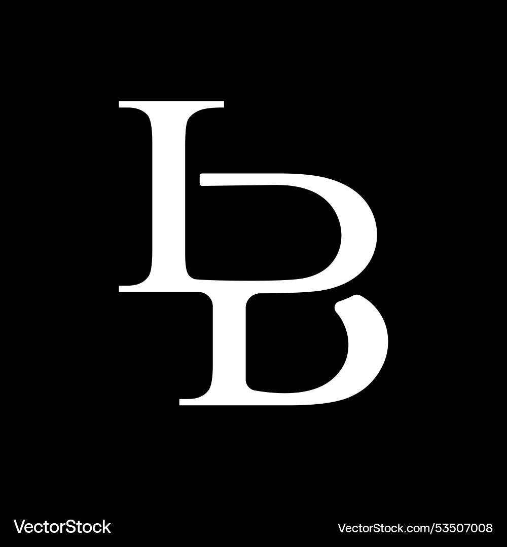 Letters l and b are a combination of overlapping vector image