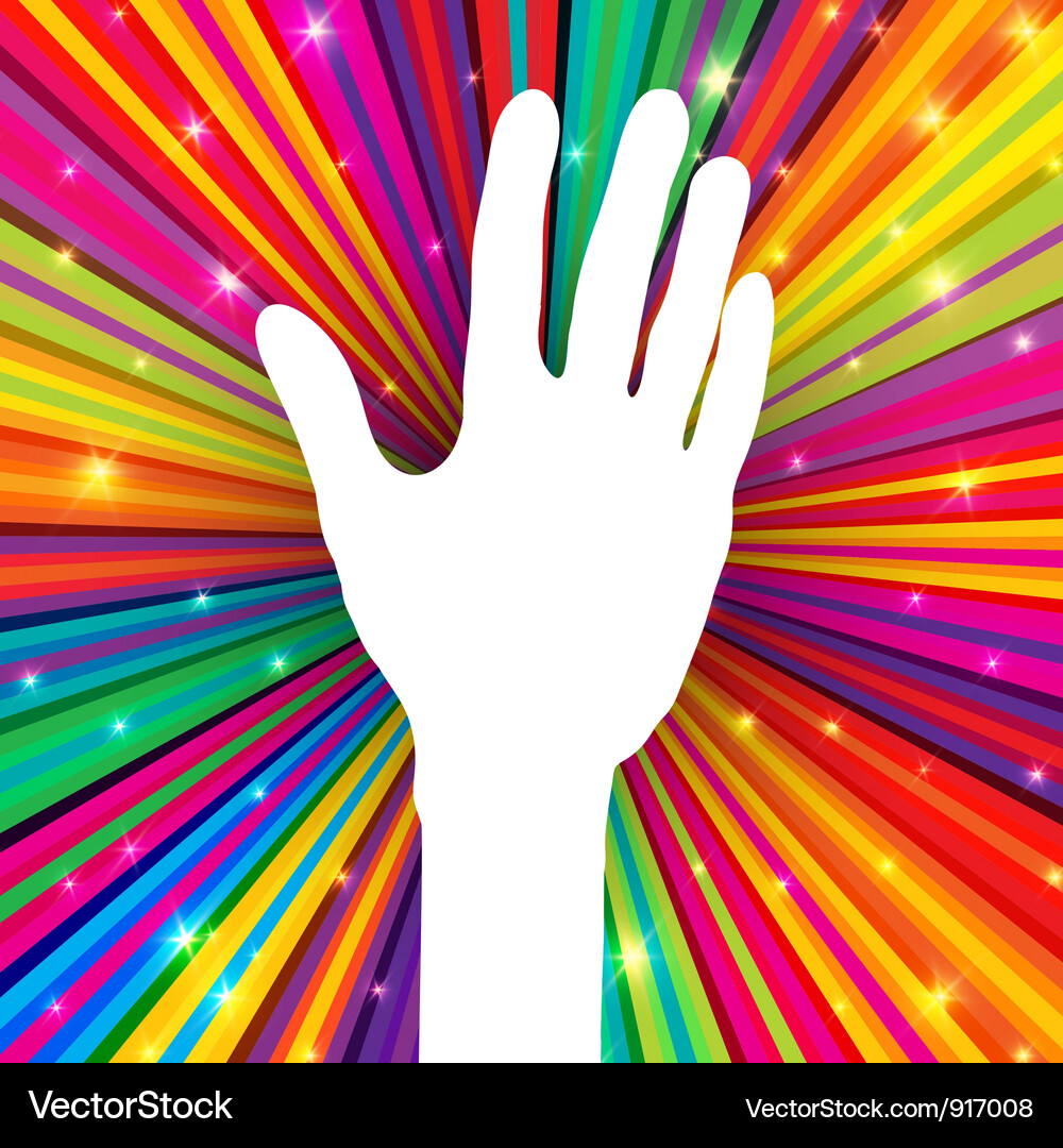 Psychedelic Hand Symbol Vector Image