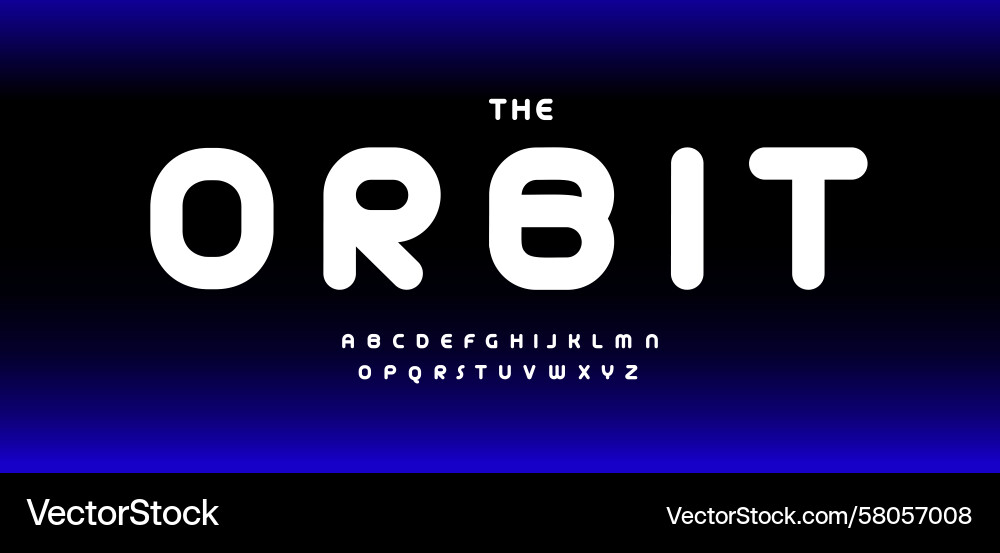 Rounded Tech Alphabet Font - Sci-Fi Style Vector Image