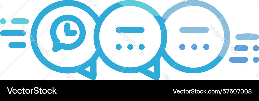 Speech bubble message stream continuous vector image