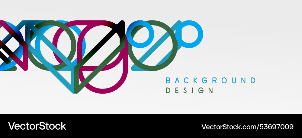 Abstract background - colorful circle lines vector image