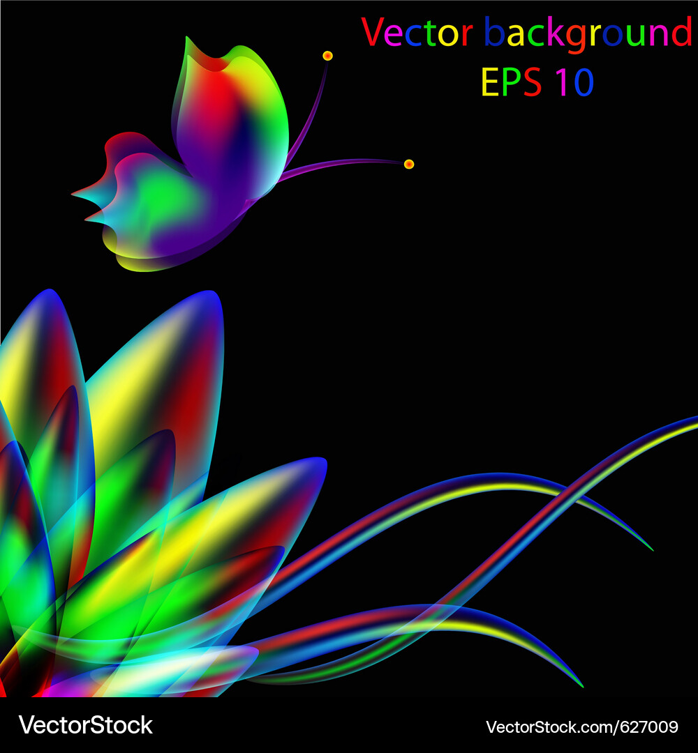 Abstract background from multi-colored butterflies Vector Image