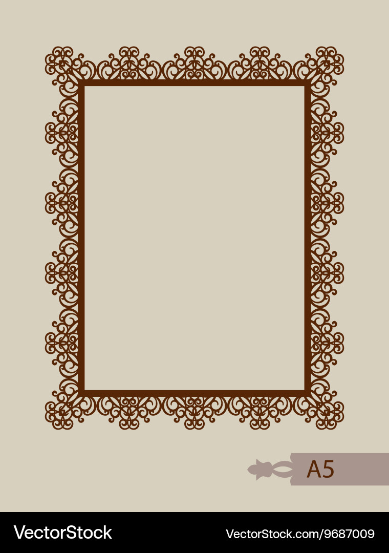 Abstract square frame with swirls vector image