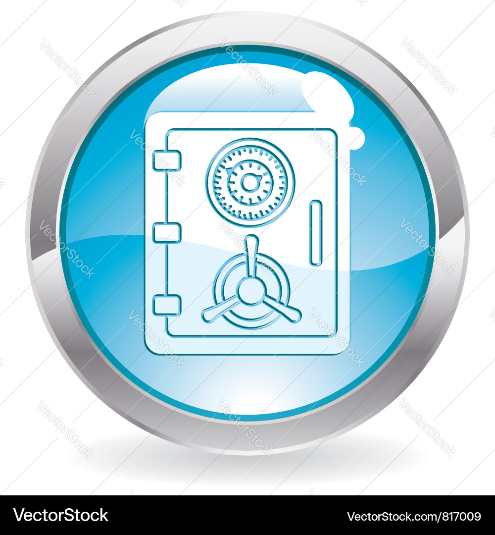 Button with safe icon Vector Image