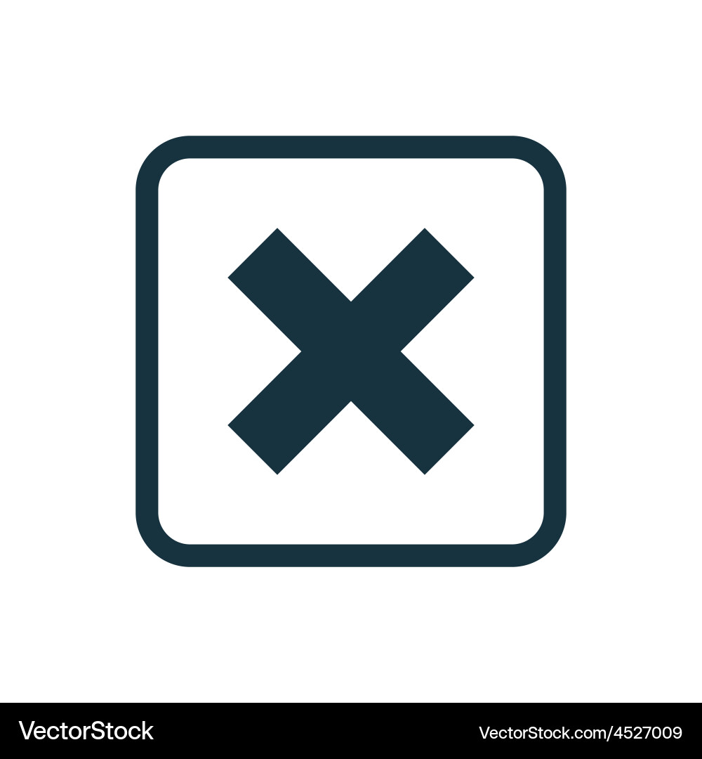 Close Button - Rounded Squares vector image
