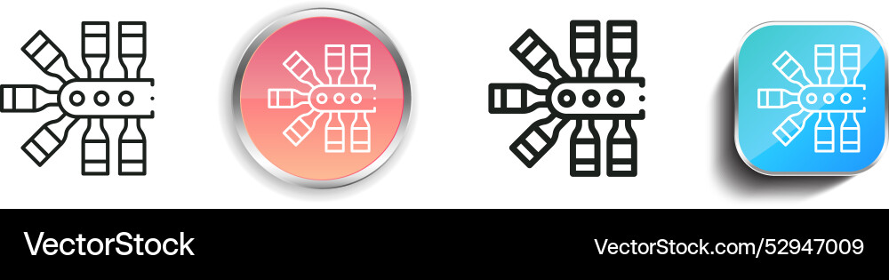 Conveyor icon thin linear regular and button vector image