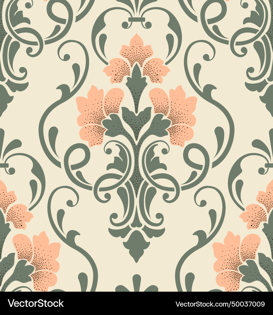 Damask seamless pattern element classical vector image
