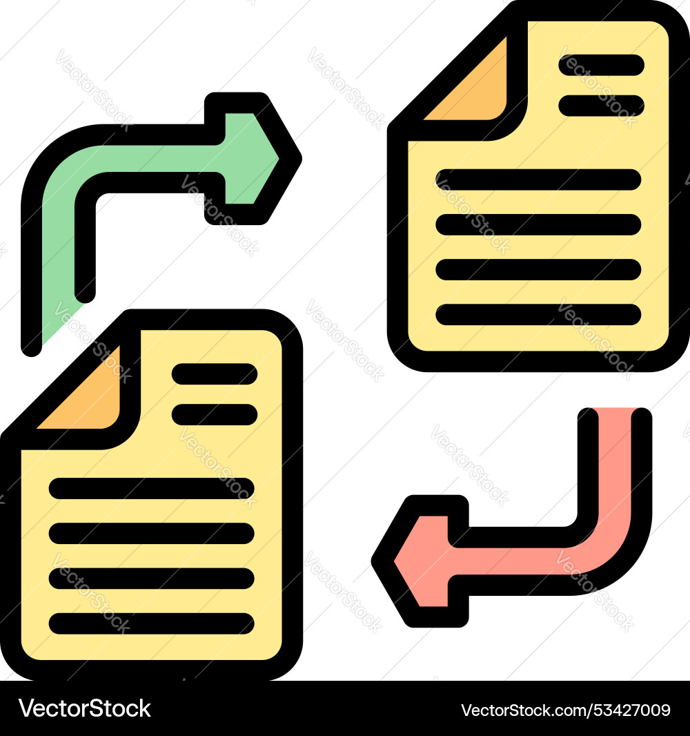 Data integration process with exchanging documents Data integration process with exchanging documents vector image