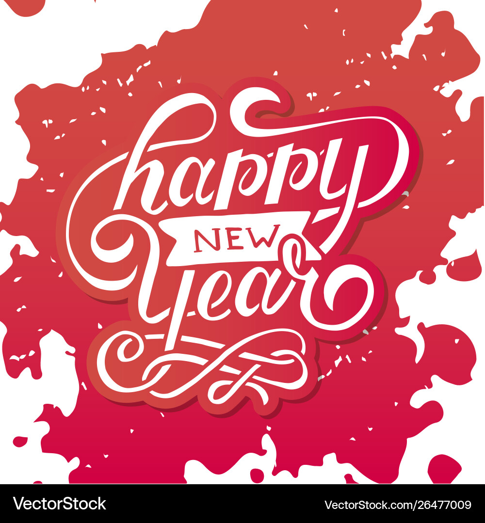 Happy new year gradient phrase lettering Happy new year gradient phrase lettering vector image