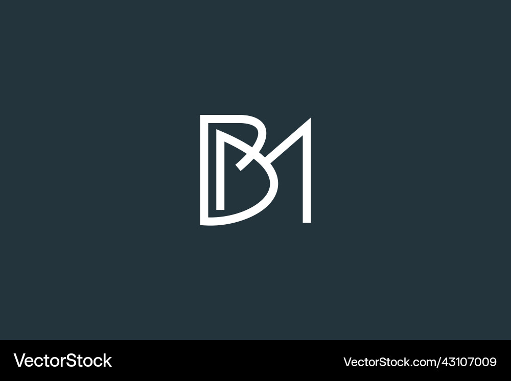 Initial letter bm logo design template Royalty Free Vector