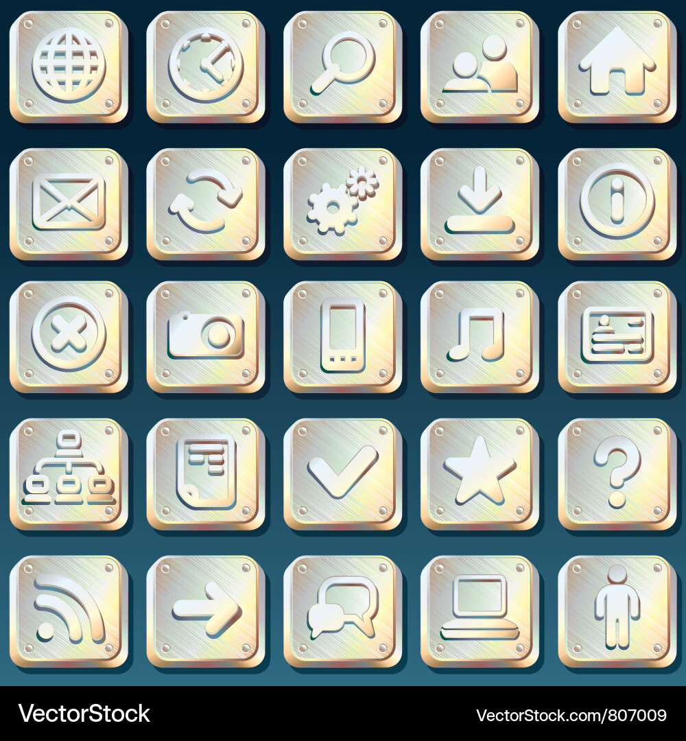 Metallic buttons Vector Image