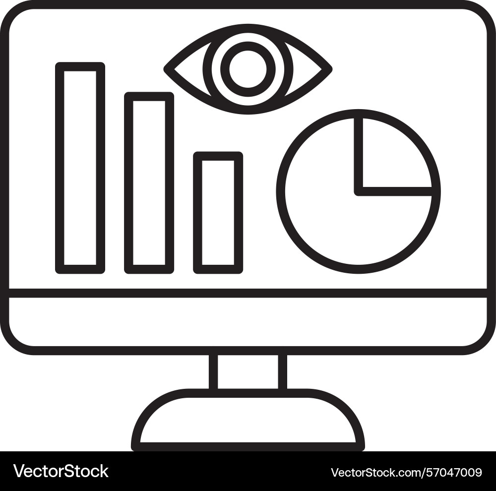 Monitoring line icon design vector image